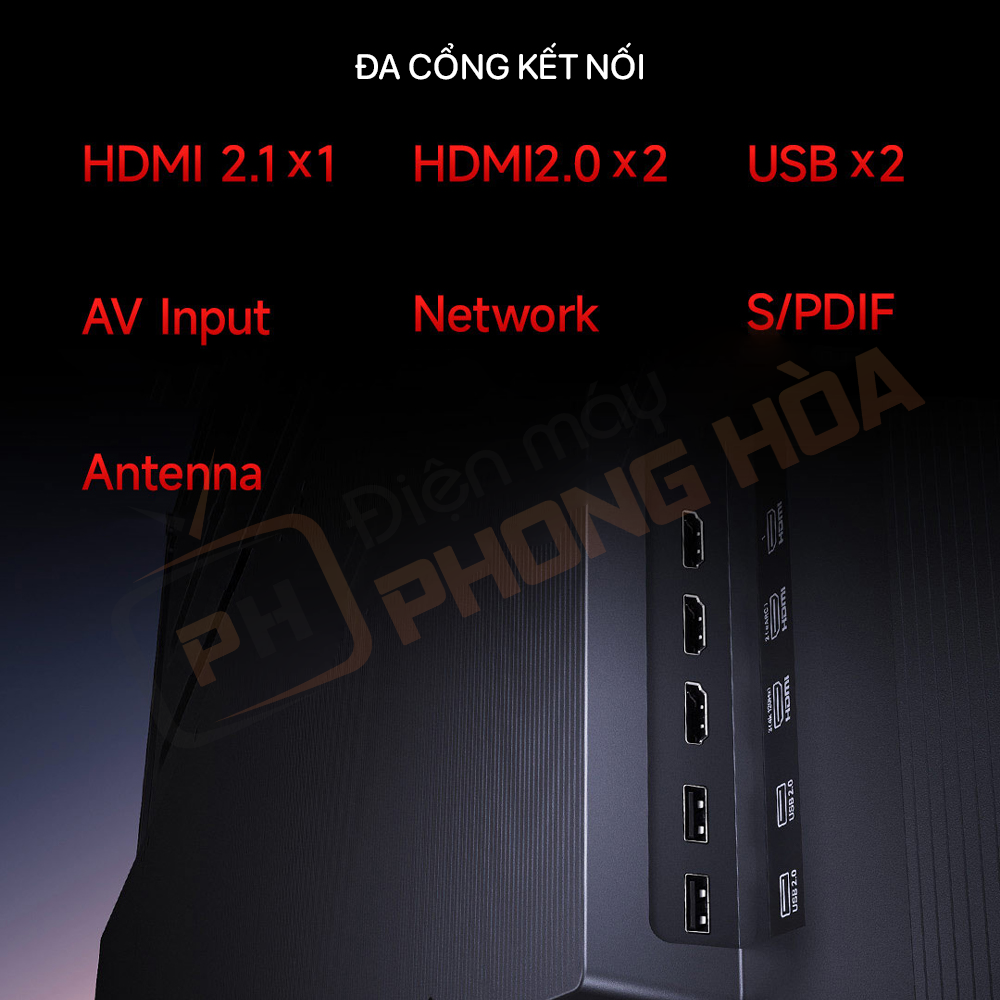 Mẫu Redmi Max 100 inch cung cấp nhiều cổng kết nối đa dạng
