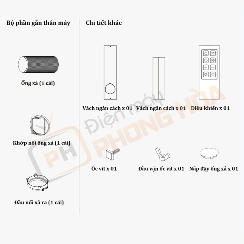 bộ phận đi kèm New Widetech KY-26EAW1