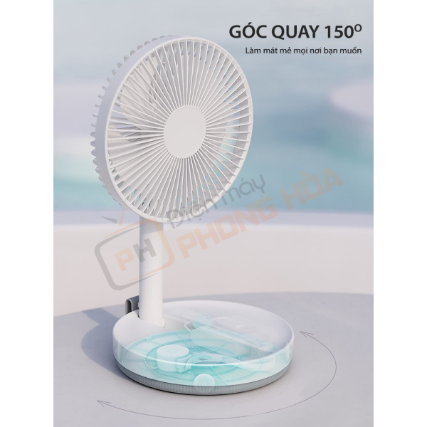 Quạt Tích Điện Để Bàn Gấp Gọn Guzi 008