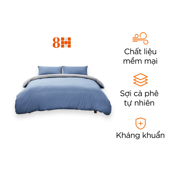 Bộ 4 Món Vỏ Chăn Ga Gối Sợi Cà Phê 8H JK