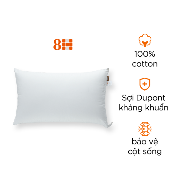 Gối bông sợi tự nhiên kháng khuẩn 8H 3D PF2