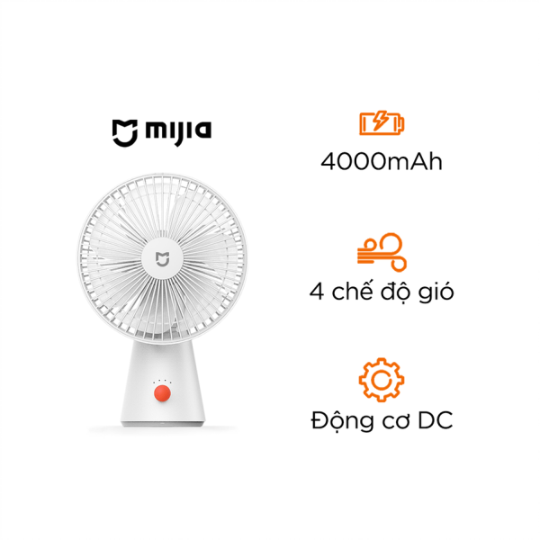 Quạt tích điện để bàn mini Mijia ZMYDFS01DM