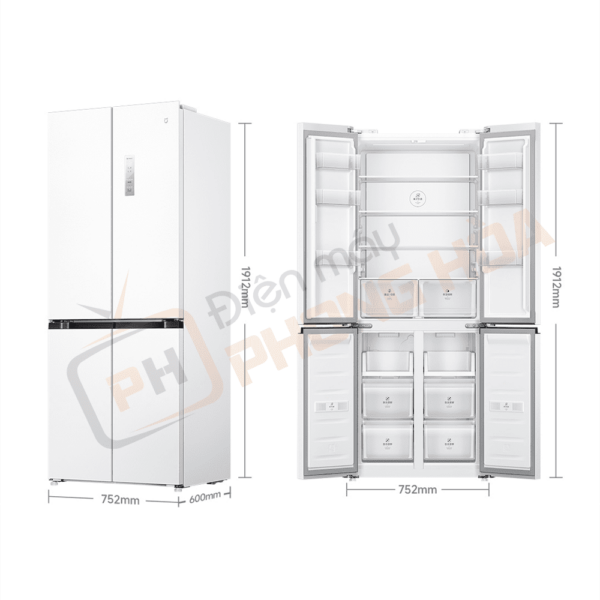 Kích thước Tủ lạnh 4 cánh Xiaomi Mijia 439L