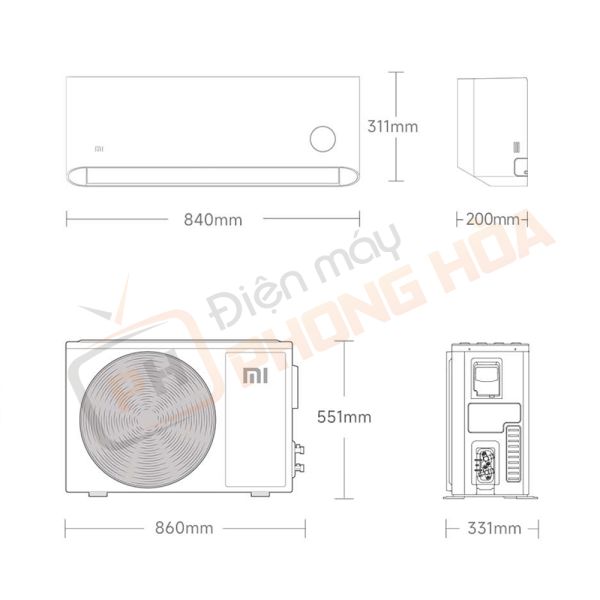 Điều hòa 2 chiều Xiaomi Mijia KFR-35GW/R1X1 - 1.5HP/12.000BTU - Model 2024