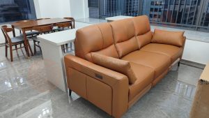 Ghế sofa điện 3 chỗ 8H da thật của Ý