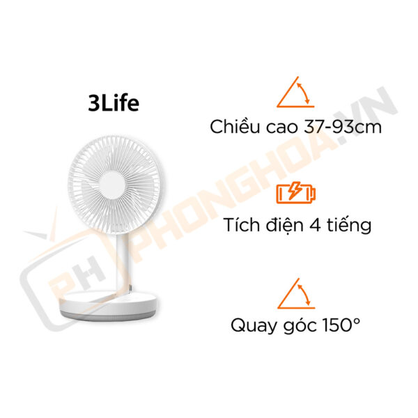 Quạt Tích Điện Mini Để Bàn Guzi 008