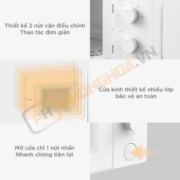 Lò vi sóng Xiaomi Mijia 20L MWB020 nút cơ mới nhất 2024