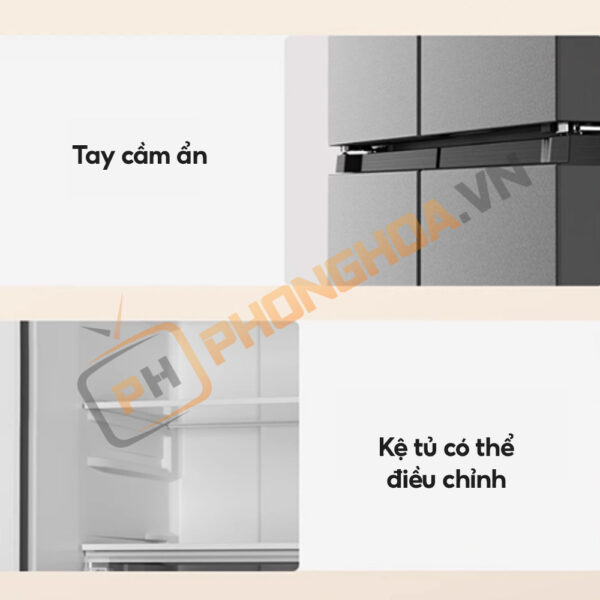 Tủ lạnh Mijia 501L còn nổi bật với lớp vỏ đá phiến kim loại lông vũ màu đen