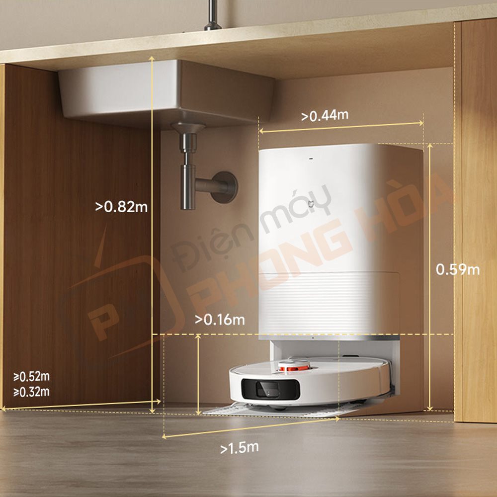 Khoảng cách lưu ý khi đặt robot hút bụi