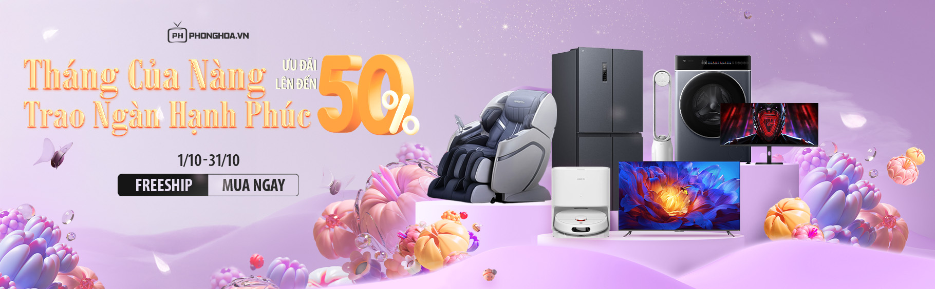 BIG SALE 20/10: THÁNG CỦA NÀNG - TRAO NGÀN HẠNH PHÚC