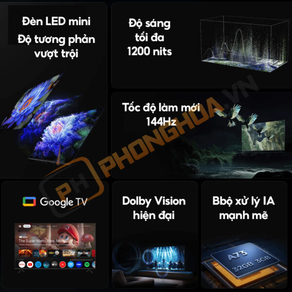 Ưu điểm vượt trội của Smart tivi Xiaomi S Mini Led 65 inch 2025