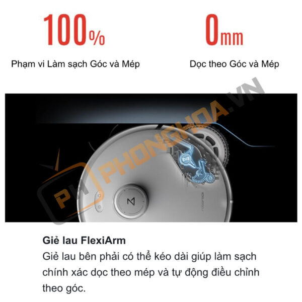 Công nghệ FlexiArm™ làm sạch góc vượt trội