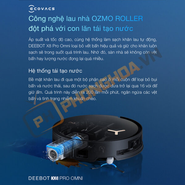 Công nghệ lau sàn tái tạo nước OZMO Roller