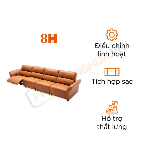 Ghế sofa điện da thật 4 chỗ 8H B6S