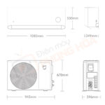 Kích thước điều hoà 2 chiều Xiaomi Mijia Inverter N1A1