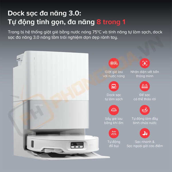 Dock sạc đa chức năng 3.0 của Roborock Qrevo EdgeT