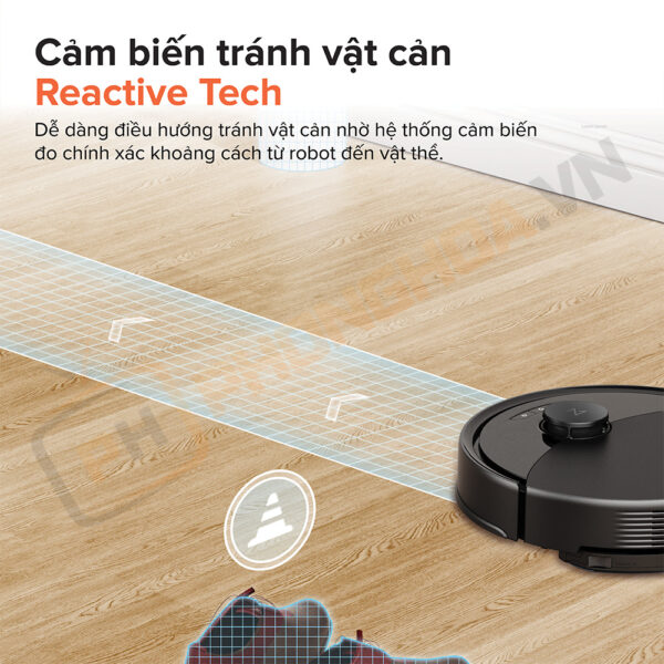 Công nghệ Reactive Tech giúp Roborock Q10 PF+ phát hiện và tránh vật cản thông minh, di chuyển linh hoạt