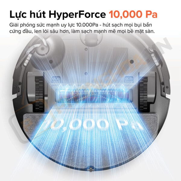 Roborock Q10 PF+ sở hữu lực hút 10.000 Pa, dễ dàng hút sạch bụi mịn, lông thú cưng và mảnh vụn cứng đầu