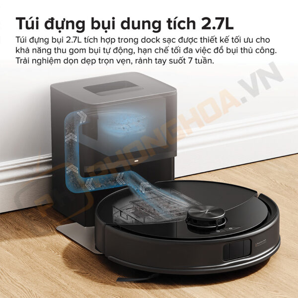 Trạm sạc tự động đổ bụi, không cần dọn thủ công trong nhiều tuần