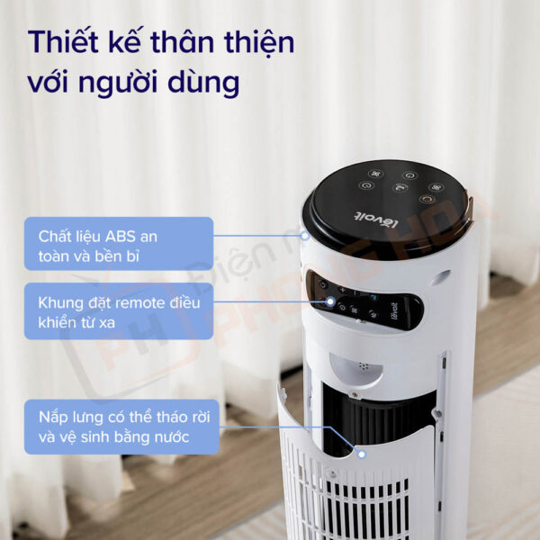 Quạt làm từ chất liệu nhựa ABS cao cấp, bền bỉ, an toàn tuyệt đối cho người dùng