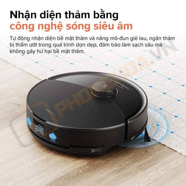 Robot sẽ tự động phát hiện thảm và điều chỉnh chế độ làm sạch phù hợp