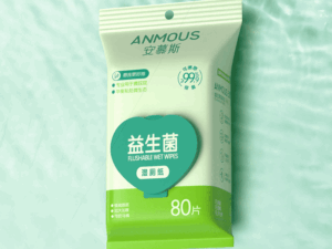 Giấy vệ sinh ướt Anmous tự tan dạng rút treo tường – Bổ sung lợi khuẩn, kháng khuẩn an toàn cho vùng kín và da nhạy cảm (80 tờ)