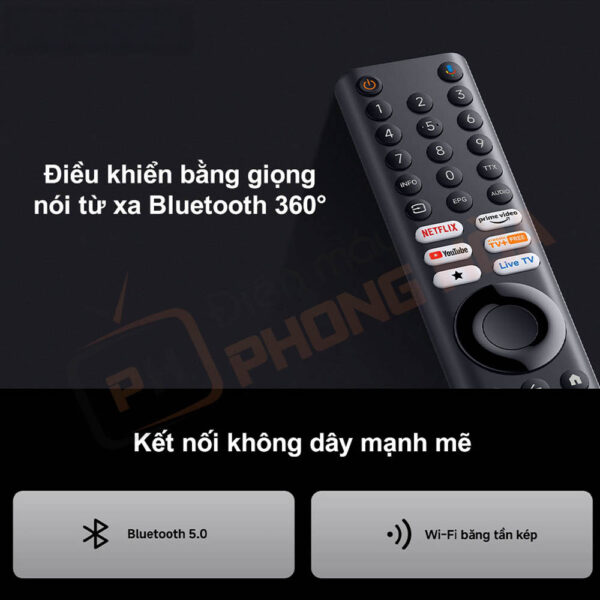 Google Tivi Xiaomi A43 inch 2026 đi kèm điều khiển Bluetooth 5.0, nhận tín hiệu 360 độ