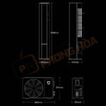 Kích thước điều hòa cây Xiaomi N1A1 2HP
