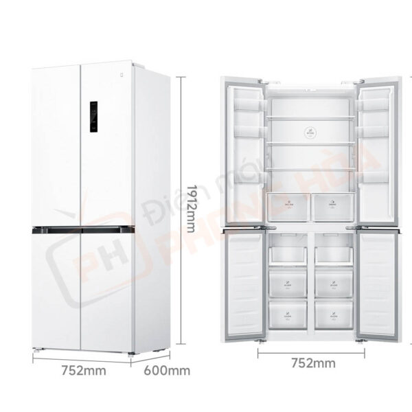 Kích thước của tủ lạnh 4 cánh Xiaomi Mijia 436L
