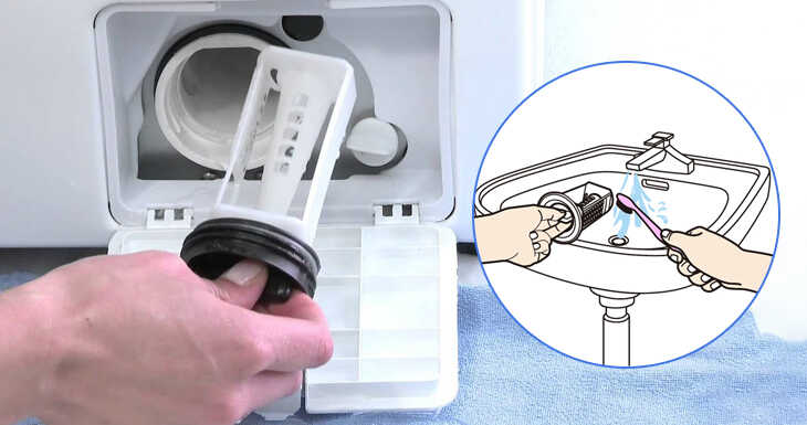Vệ sinh bộ lọc cặn máy giặt