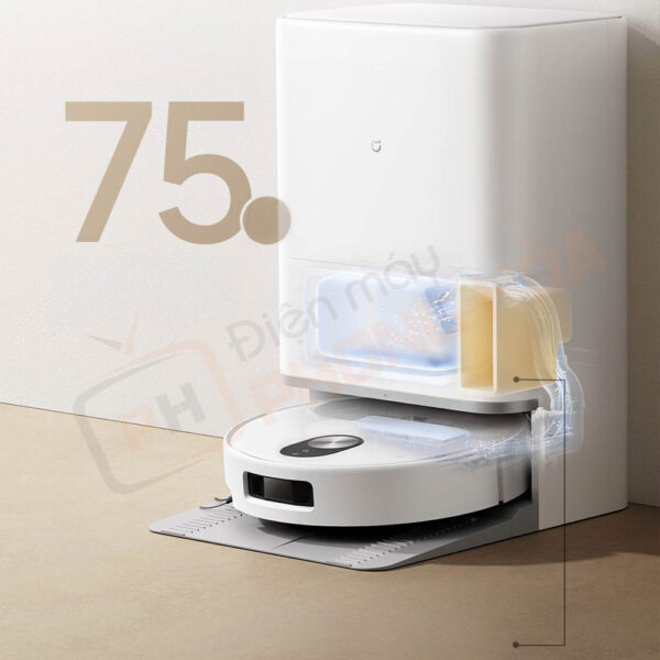 Lưu trữ rác tới 75 ngày, không cần đổ bụi thường xuyên.