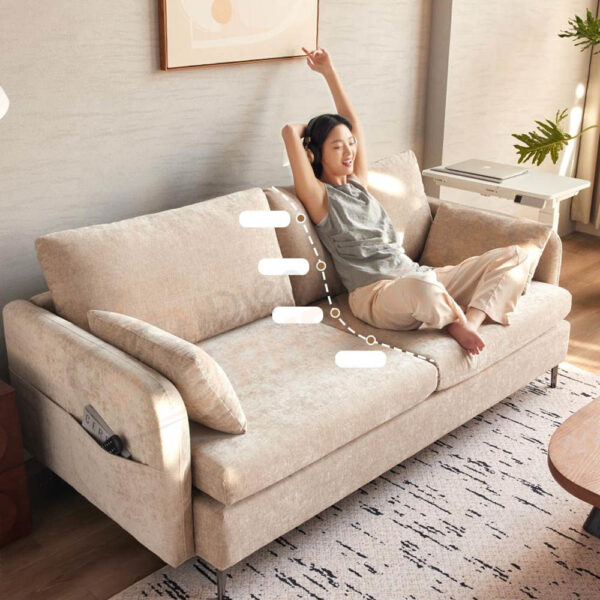Ghế sofa vải 8H B1pro phần tựa lưng được nâng cao