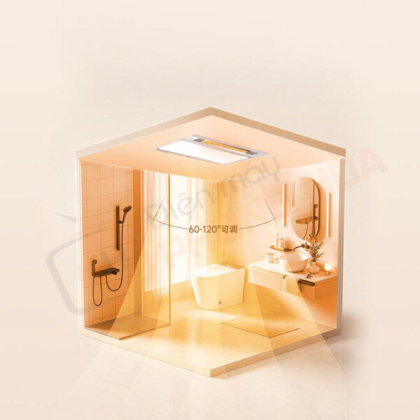 Cửa gió dài 47cm, thổi rộng 60°–120°, lan tỏa nhiệt đều khắp phòng.