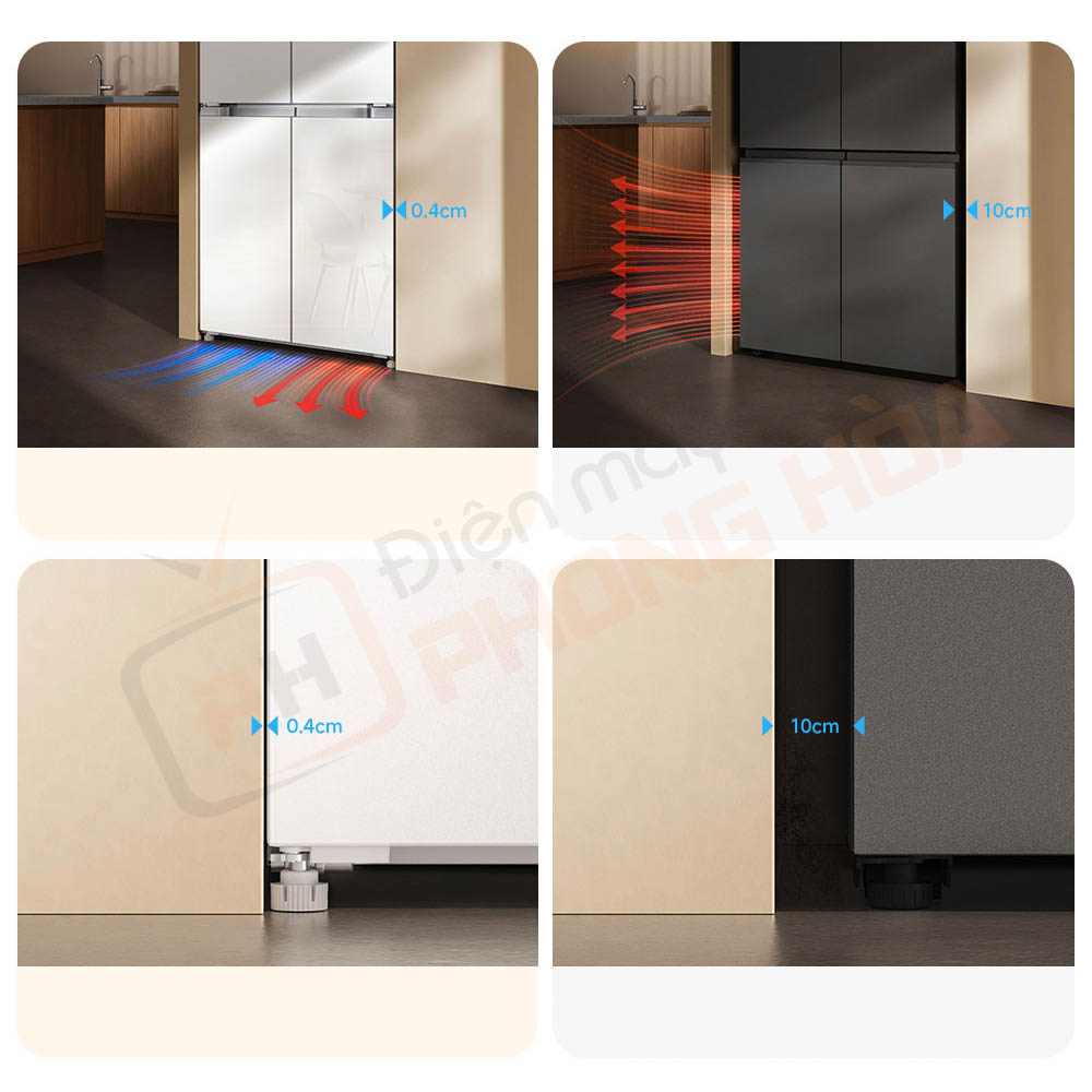 tu lanh 4 canh xiaomi mijia 439l 4 Thiết kế hệ thống tản nhiệt đáy tối ưu hóa không gian