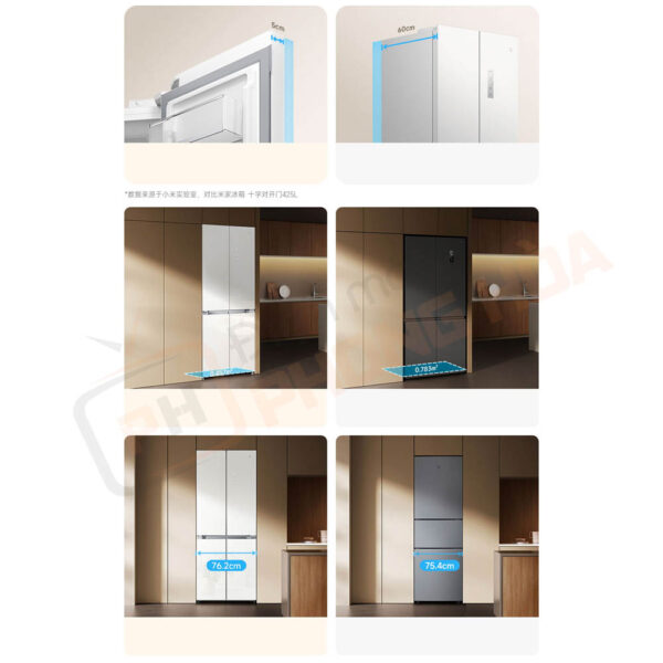 Thành tủ mỏng hơn 12,8%, cửa và hộp chứa mỏng hơn 19,4% – tối ưu dung tích mà không tăng kích thước.