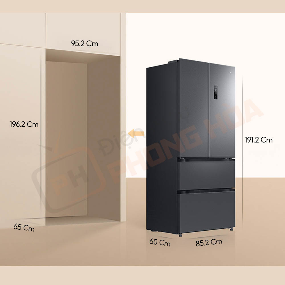 tu lanh 4 canh xiaomi mijia 513l pro 18 Kích thước tủ lạnh 4 cánh Xiaomi Mijia 513L Pro