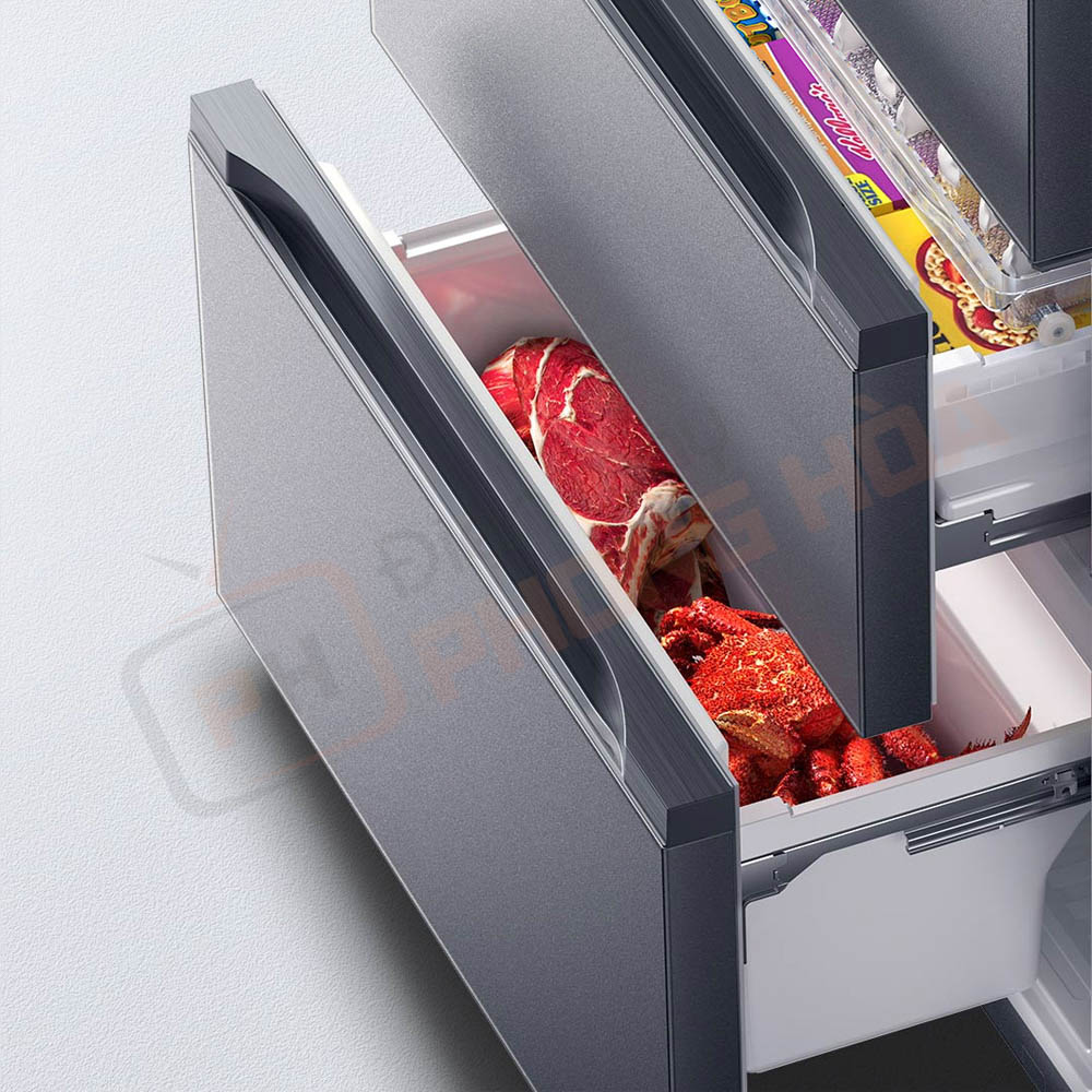 tu lanh 4 canh xiaomi mijia 513l pro 6 Ray trượt ba tầng bằng thép không gỉ, kéo trượt êm ái, bền bỉ