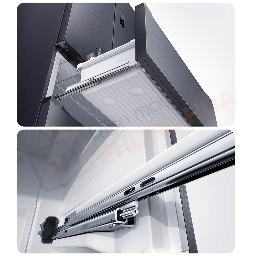 tu lanh 4 canh xiaomi mijia 513l pro 7 Thiết kế chống nghiêng, chịu lực tốt, ổn định khi cất giữ thực phẩm nặng, không lo rung lắc.