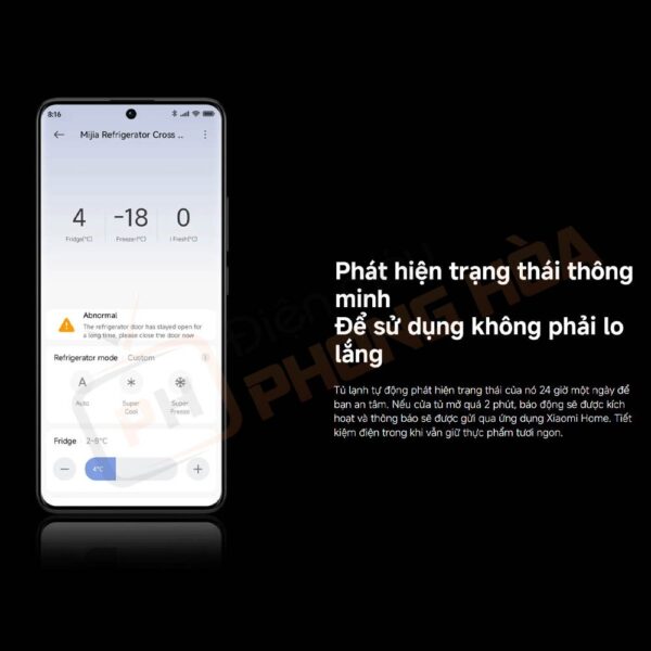 Cảm biến thông minh cảnh báo và nhắc nhở khi cửa tủ mở lâu.