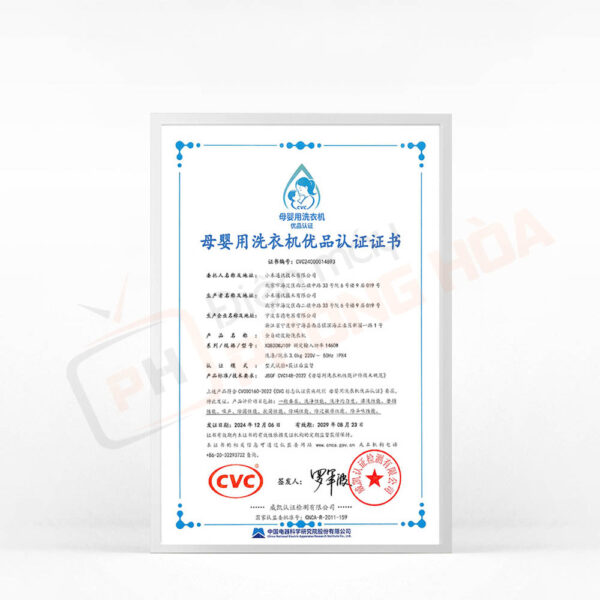 Chứng nhận chất lượng máy giặt cho mẹ và bé