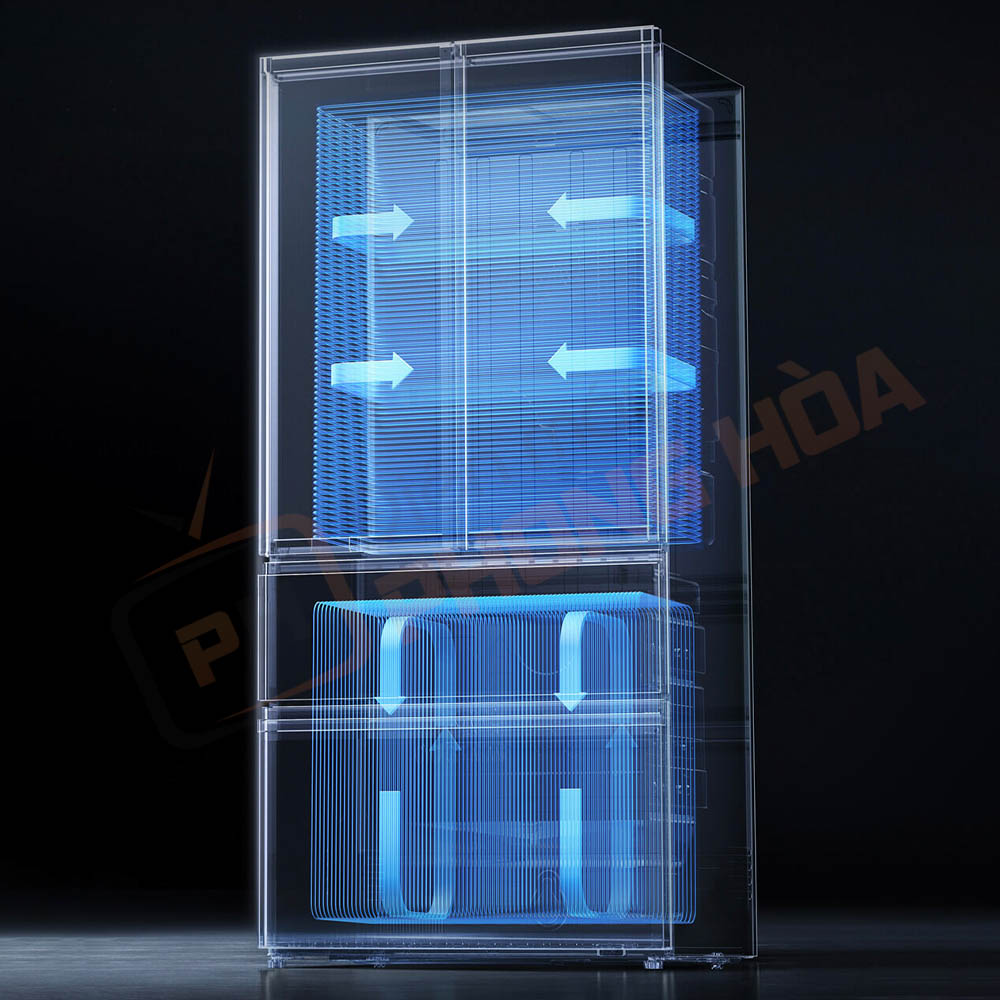 tủ lạnh xiaomi mijia 506l pro Hệ thống kép Pro – Làm lạnh độc lập, bảo quản chuẩn nhiệt độ