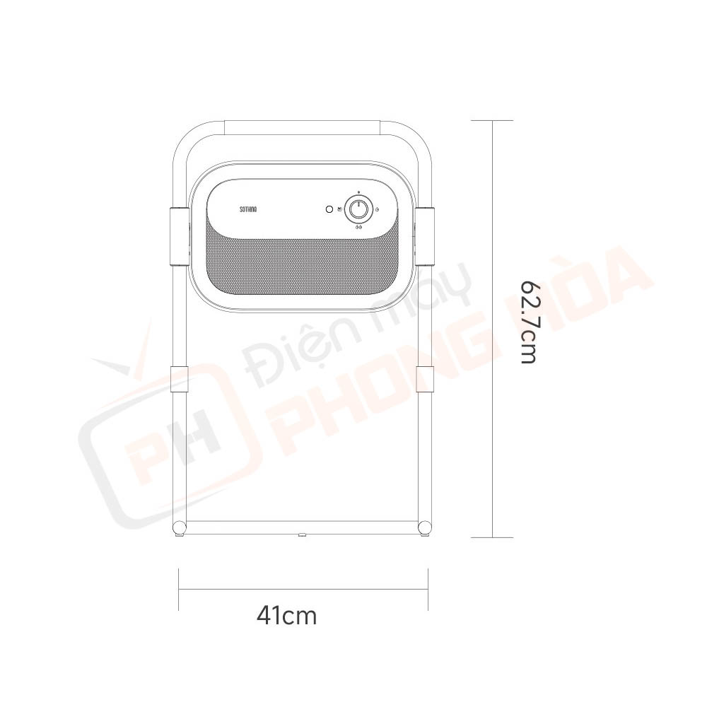 may suoi di dong sothing 11 Kích thước của Máy sưởi di động Sothing