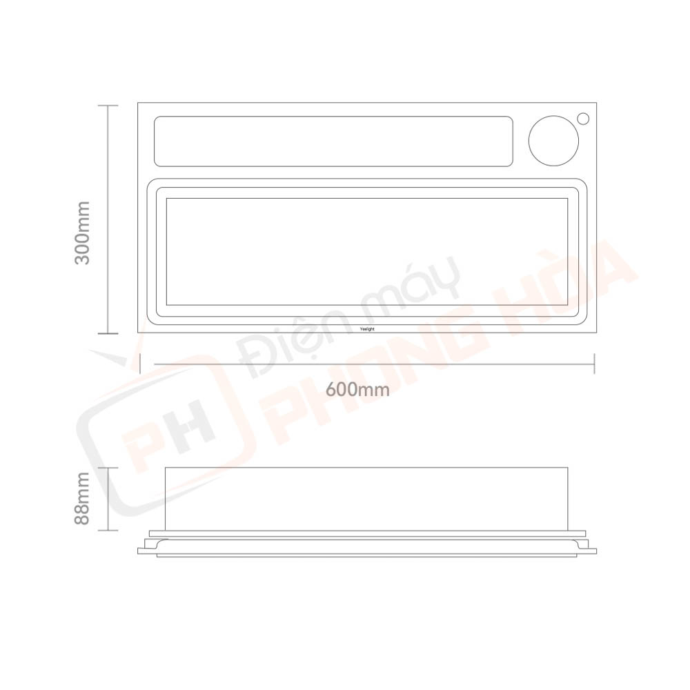 may suoi nha tam yeelight z10 max 11 Kích thước của Máy sưởi nhà tắm Yeelight Z10 MAX