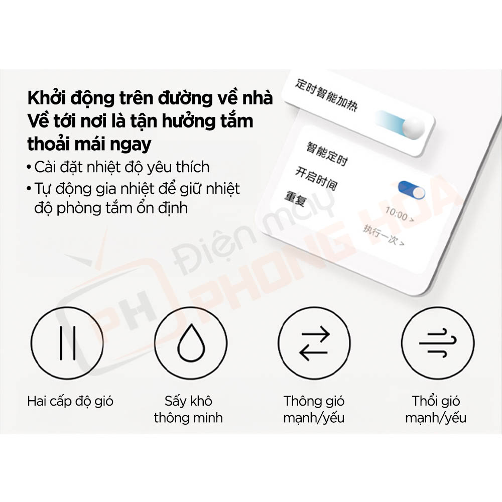 may suoi nha tam yeelight z10 max 18 Cài đặt nhiệt độ yêu thích, tự động gia nhiệt