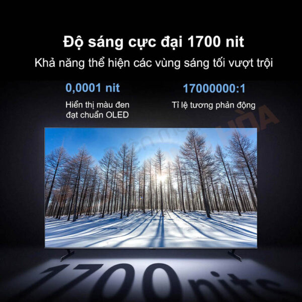 Độ sáng cực đại 1700 nits