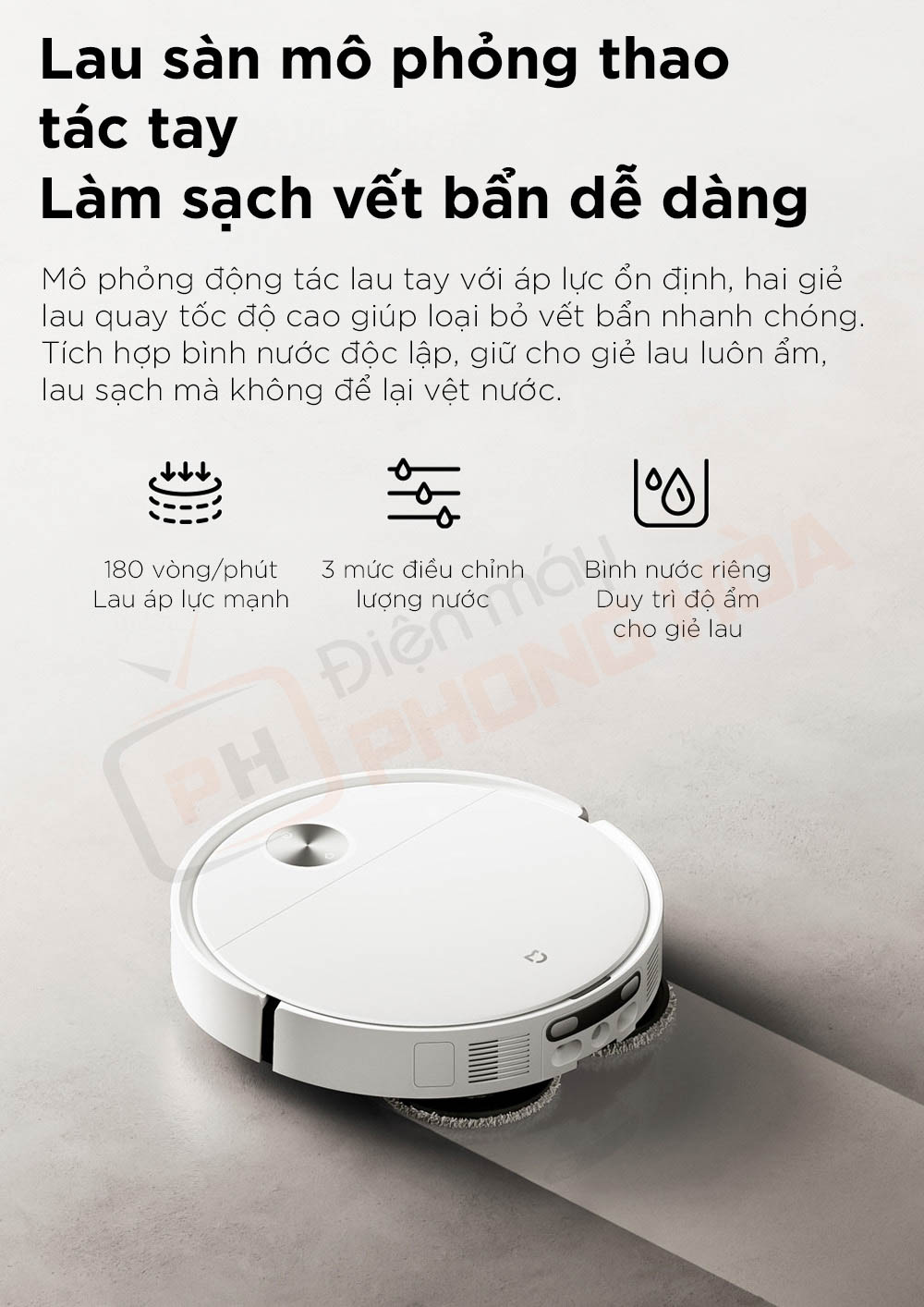 robot hut bui lau nha xiaomi mijia 5 9 Robot hút bụi lau nhà Xiaomi Mijia 5