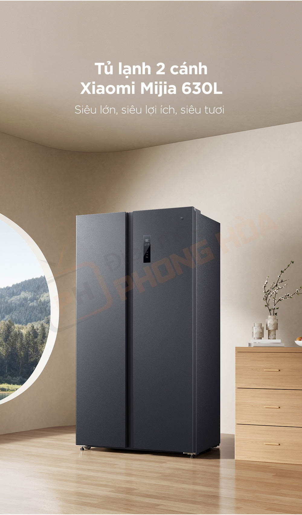 tu lanh 2 canh 630l 1 Tủ lạnh xiaomi mijia 630l