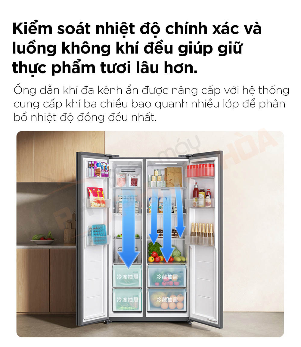 tu lanh 2 canh 630l 10 tủ lạnh xiaomi mijia kiểm soát nhiệt độ chính xác
