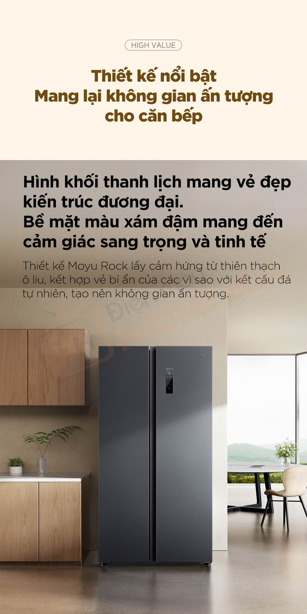 tu lanh 2 canh 630l 4 Tủ lạnh xiaomi mijia 630l hình khối thanh lịch