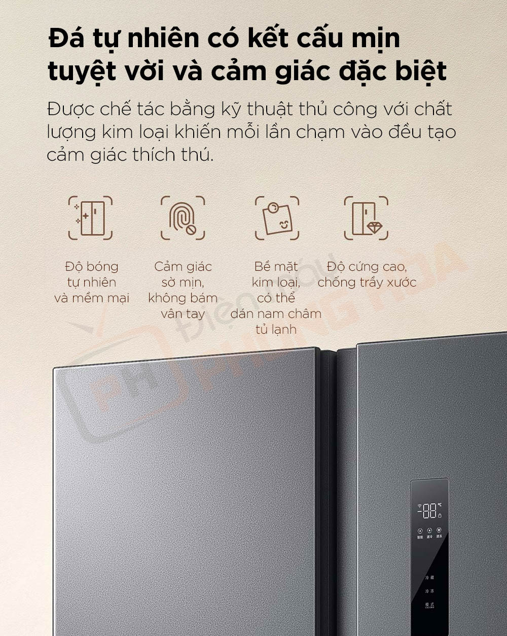 tu lanh 2 canh 630l 5 tủ lạnh xiaomi mijia thiết kế đá tự nhiên
